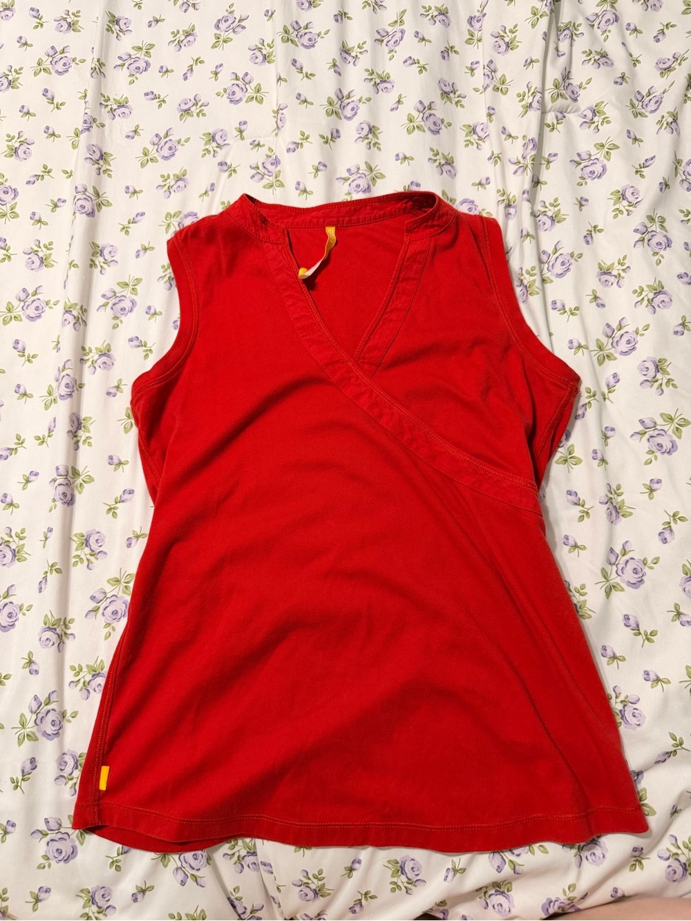 Red Sleeveless Wrap-Style Tank Top